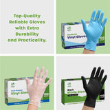 Comfy Package [Case of 1,000 Blue Nitrile Gloves, Disposable Gloves - 4 Mil, Latex & Rubber Free, Non-Sterile Powder Free Gloves - Medium