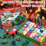 Kids Advent Calendar 2024 for Boys, 24 Days Christmas STEM Military Toys Building Blocks Countdown Calendar Gifts Box with 12-in-1 Tank & Fighter Plane Bricks Toys Set for Kids Teens Girls Boys Age 6+