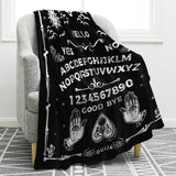 Jekeno Ouija Board Blanket Spooky Horror Gifts for Halloween Sun Moon Skeleton Skull Presents for Women Men Kids Girls Home Bedroom Birthday Christmas Thanksgiving Decor Throw Black 60"x80"