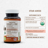 Secrets of the Tribe Star Anise 60 Capsules, 1000 mg, USDA Organic Star Anise (Illicium verum) Dried Seed (60 Capsules)