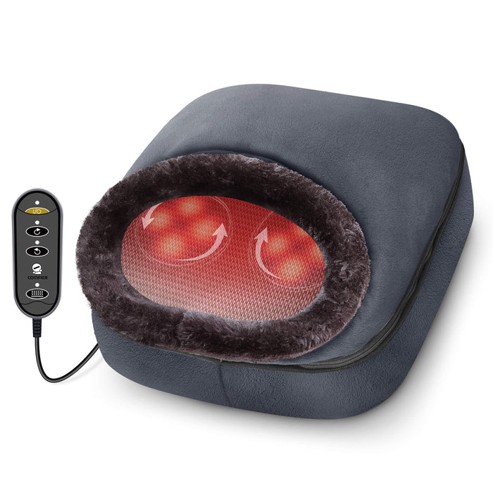 COMFIER Shiatsu Foot Massager with Heat- Kneading Back Massager with Heating Pad, Heated Foot Warmer, Electric Feet Massager Machine for Plantar Fasciitis,Neuropathy,Foot Stress Relief