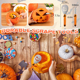 WANNTS Pumpkin Carving Kit Halloween, Safe and Easy Pumpkin Carving Set for Kids, DIY Stainless Steel Pumpkin Carving Tools for Halloween Decoration Jack-O-Lanterns, Gift for Halloween(With Hammer)