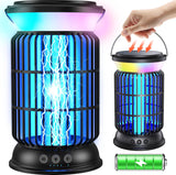 Solar Bug Zapper Outdoor, 4200V Effective Mosquito Zapper, Cordless Bug Zapper Outdoor, 4000mAH Rechargeable Fly Zapper, 4 Modes Insect Zapper for Patio, Porch, Kitchen, Bedroom