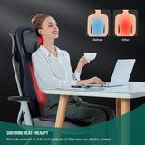 Snailax Shiatsu Neck Back Massager with Heat, APP Control, Full Body Massage Chair Pad with Adjustable Height, Deep Kneading & Rolling Massage Seat Cushion for Back Pain, Seat Chair Massager, Gifts