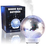 Disco Ball Diffuser Rotating - Original Disco Essential Oil Diffuser with Whisper Quiet Operation, 7 Color Night Light & 4 Time Settings, Cute Home Decor | Aromatherapy Diffuser for Medium Room Silver