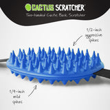 Cactus Scratcher Original Back Scratcher with 2 Sides Featuring Aggressive and Soft Spikes, Great for The Mobility Impaired and Hard-to-Reach Places, Makes an Awesome After-Surgery Gift - Blue