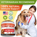 StrellaLab Dog Allergy Relief (180 Chews) w Omega 3 - Dog Itchy Skin Treatment, Dog Allergy Chews - Anti Itch Support, Dry Itchy Skin, Shedding, Hot Spots, Skin & Coat Supplement