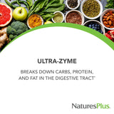 Natures Plus UltraZyme - 120 mg Ox Bile, 90 Tablets - Maximum Strength Digestive Enzyme Supplement, Promotes Nutrient Absorption - 45 Servings