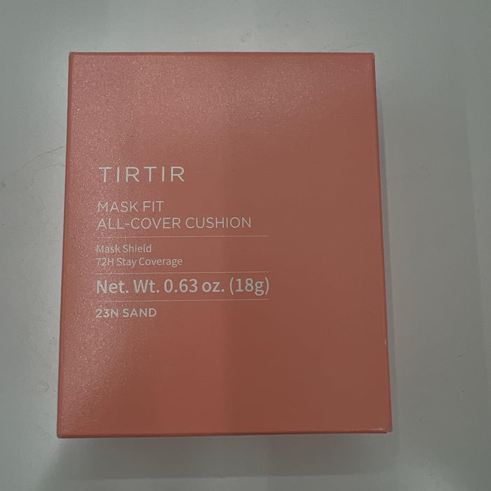 TIRTIR Mask Fit All Cover Pink Cushion Foundation | High Coverage, Velvety Matte Finish, Lightweight, Flawless, Corrects Redness, Korean Cushion, Pack of 1 (0.63 oz.), #23N Sand