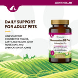 NaturVet Glucosamine DS Plus Level 2 Moderate Care Joint Support Supplement for Dogs and Cats, Chewable Tablets Time Release, Made in The USA, 60 Count