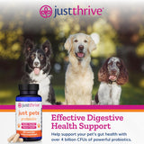 Just Thrive Just Pets Probiotic - Daily Digestive Probiotics for Dogs and Cats - 4 Billion CFUs Pet Probiotic, 30 Capsules