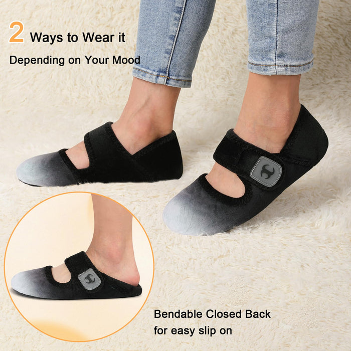 Barefoot House Slippers Elderly Women Senior Mom Diabetic Slippers Slip On Woman's Slippers Indoor Bootie Slippers Women for Summer Fall Winter