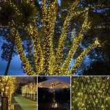 Joomer Solar Christmas Lights 72ft x 2 Pack 200 LED 8 Modes Solar String Lights Waterproof Solar Fairy Lights for Christmas Decorations (Warm White)