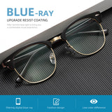 AOMASTE Blue Light Blocking Glasses Retro Semi Rimless UV400 Clear Lens Computer Eyewear For Men Women