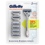 Gillette Skinguard Mens Razor, Includes 1 Handle, 7 Razor Blade Refills (packaging may vary)