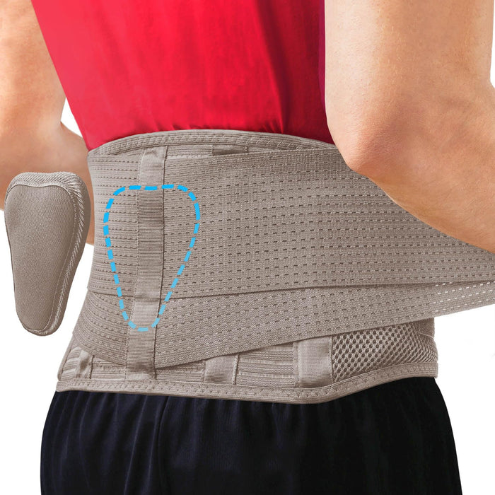 Sparthos Back Brace for Lower Back Pain - Immediate Relief from Sciatica, Herniated Disc, Scoliosis - Breathable Design With Lumbar Support Pad - For Home & Lifting At Work - For Men & Women - (Beige-XL)