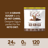 Designer Wellness, Designer Egg, Natural Egg Yolk & Egg White Protein Powder, Keto and Paleo Friendly, Low Calorie, Less Fat and Cholesterol, Dutch Chocolate, 12.4 Ounce