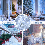 JMEXSUSS 300 LED Christmas Lights Clear Wire, 8 Modes White Christmas String Lights for Tree, Christmas Tree Lights Indoor Outdoor Plug in for Party Wedding Christmas Decorations