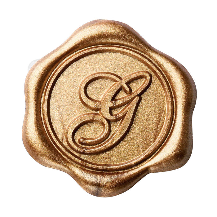 Yoption Initial G Adhesive Wax Seal Stickers, 50 Pack, Bronze, Waterproof, for Wedding, Party, Birthday, Christmas