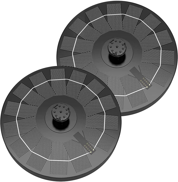 AISITIN 2.5W Solar Bird Bath Fountain, Solar Fountain for Bird Bath with 6 Nozzles, 6.7" Solar Powered Water Fountain for Garden, Ponds, Pool, Fish Tank, Outdoor and Aquarium, 2 Pack