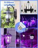 LeiNetfor Smaller LED Purple Flame Light Bulbs -3W Christmas Flickering Light Bulbs with Gravity Sensing, E26 Base Christmas Purple Light Bulb Outdoor, Vintage Flame Bulbs (2 Pack)