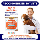 Omega 3 Fish Oil for Dogs (180 Ct) - Skin & Coat Chews - Dry & Itchy Skin Relief + Allergy Support - Shiny Coats - EPA&DHA Fatty Acids - Natural Salmon Oil Chews Promotes Heart, Hip & Joint Support