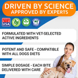 BARK&SPARK Advanced Dog Allergy Itch Relief Chews - Skin Probiotics w/Fish Oil Omega 3 - Itchy Skin Relief Pills - Anti Itching Licking - Skin Allergies Treatment Immune Supplement Colostrum-120 Bacon