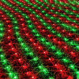 WATERGLIDE Outdoor Christmas Net Lights, 12FT x 5FT 360 LED Mesh String Light with 8 Lighting Mode, Connectable Waterproof Lights for Garden Tree Bushes, Holiday Wedding Party Decoration, Red & Green