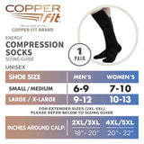 Copper Fit Unisex-Adult's 2.0 Easy-Off Knee High Compression Socks, black, Small/Medium