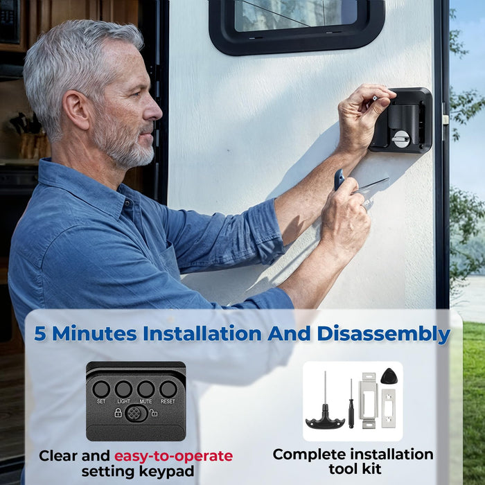 ONNAIS Full Metal RV Keyless Entry Door Lock with Password & Remote, Fits Most Trailers and 5th Wheels, Ideal Gifts for RV Owners
