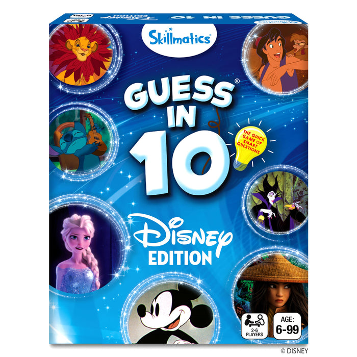 Skillmatics Guess in 10 Disney, Card Game, Christmas Stocking Stuffers for Girls, Boys, Kids, Teens, Adults Who Love Cinderella, Mickey Mouse, Moana, Travel Toy, Gifts for Ages 6, 7, 8, 9 and Up
