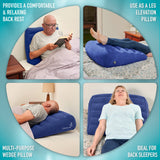 Circa Air Inflatable Wedge Pillow for Travel Wedge Pillow for Sleeping, Extra Wide 27" Triangle Sit Up Pillows for After Surgery, Sleep Wedges for Acid Reflux or Snoring, Incline Pillow for GERD