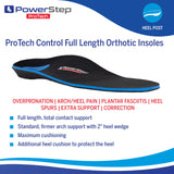 PowerStep ProTech Control Full Length Orthotic Insoles - Orthotics for Overpronation, Flat Feet and Heel Pain - Medical Grade Shoe Inserts with Maximum Cushioning for Arch Support (M 14-15)