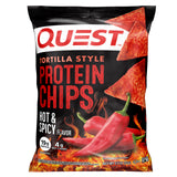 Quest Nutrition Tortilla Style Protein Chips, Hot & Spicy, 19g of Protein, 4g Net Carbs, Gluten Free, 1.1 Ounce (Pack of 12)