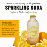 Betty Buzz Meyer Lemon Club Soda, Premium Sparkling Soda by Blake Lively (12 pack) | Natural Flavors & Sweeteners, Only Clean Ingredients