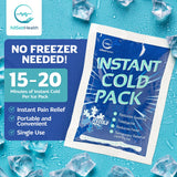 Instant Ice Cold Pack (6” x 4.5”) - 100 Packs Disposable Instant Ice Packs for Injuries | Cold Compress Ice Pack for Pain Relief, Swelling, First Aid, Toothache, Athletes & Outdoor Activities