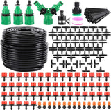 Drip Irrigation System, 180 Pcs 164FT Garden Irrigation System 1/4" Blank Distribution Tubing Watering Drip Kit Automatic Irrigation Equipment for Garden Greenhouse, Flower Bed,Patio,Lawn (164FT)