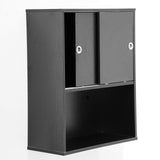 BARBERPUB Wall Mounted Barber Shampoo Station Storage Cabinet Salon Beauty Spa Equipment for Barber Salon Shop(Black) 7136