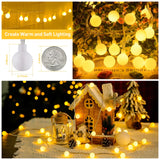 JMEXSUSS 100 LED Connectable Globe String Lights Indoor Bedroom, 33ft Warm White String Lights with Remote Plug in, 8Mode Christmas Lights Outdoor Waterproof for Classroom Patio Party Wedding Decor