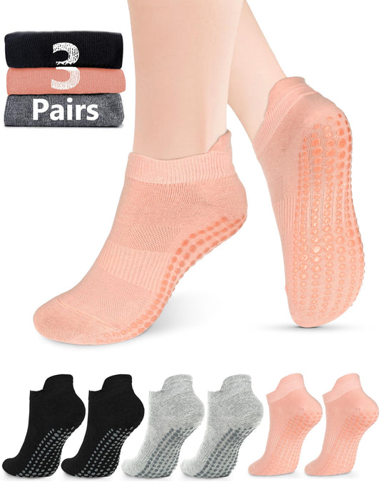 Pilates Grip Socks for Women Men Size 9-11 Yoga Socks Accessories Non Slip Grippy Socks Soccer Womens Hospital Barre Black Barefoot Socks Grippers Postpartum Essentials Non Skid Socks For Elderly Gift