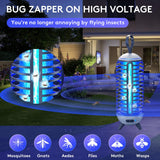 METERO Bug Zapper, Mosquito Zapper Led Light 2 in 1 for Outdoor and Indoor, Wireless Electric Bug Zappers Battery Powered Rechargeable, Insect Fly Traps Fly Zapper for Home Backyard Camping Patio