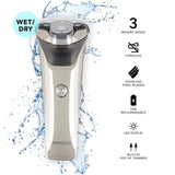 VIVITAR Metallic Cordless 3 Head Rotary Shaver, Cordless Electric Rotary Shaver for Men with Three Independently-Floating Heads, Pop-up Trimmer, and Stainless Steel Blades for Wet and Dry Uses