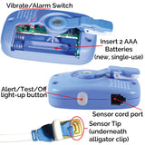 Wet-Stop 3 Blue Bedwetting Enuresis Alarm with Loud Sound and Strong Vibration for Boys or Girls, Proven Solution for Bedwetters