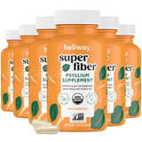 Bellway Super Fiber Capsules (6 Pack) - USDA Organic Psyllium Husk Capsules - Daily Psyllium Husk Powder Capsules Supplement for Digestive Health, Plant Based, Non-GMO, Kosher - 960 Capsules