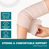 AZEN Premium 20 Pack Elastic Bandage Wrap 6 Inch, Compression Wrap Bandage for Legs, Ankle, Knee, Tummy, Body, Latex-Free, Lymphedema Wraps for Legs