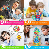 Magnetic Tiles for 3 4 5 6 7 8+ Year Old Boys Girls Upgrade Magnetic Building Blocks Set Educational STEM Toys Christmas Birthday Gift Toys for 3+ Year Old Boys and Girls (40PCS Magnetic tiles)