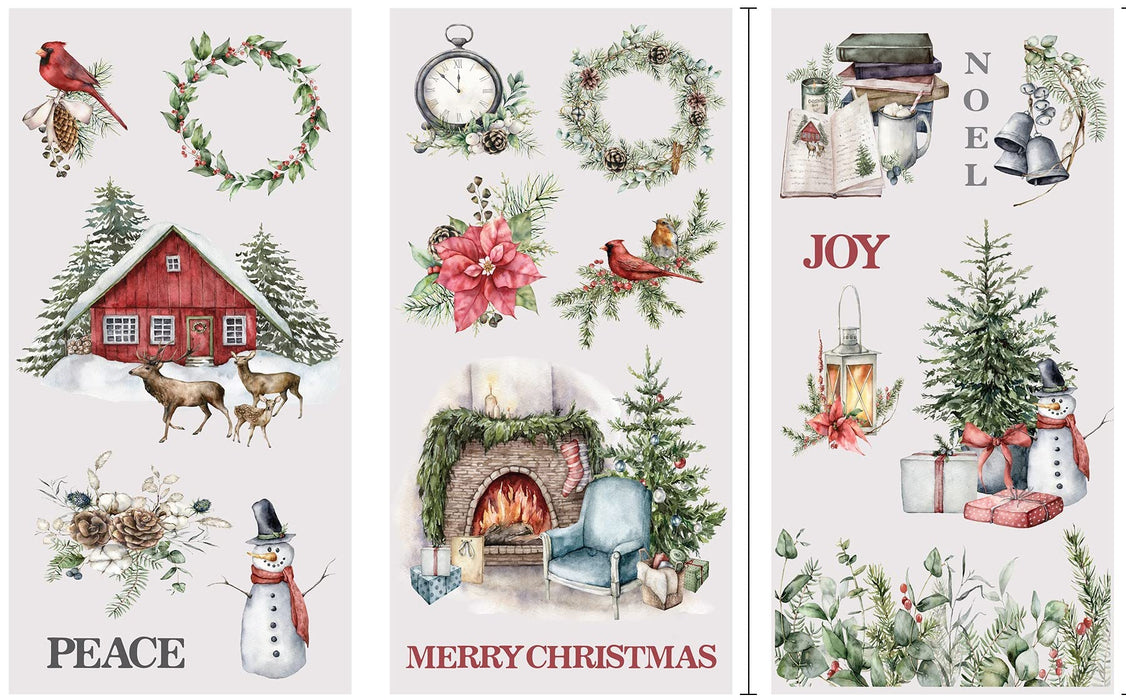 Rub on Transfers for Crafts and Furniture | 3 Design Sheets 6”x 12” | Home Decor Transfers | Furniture and Craft Decals | by Thymeless Designs (Cozy Christmas)