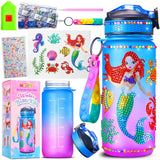 Decorate Your Own Water Bottle Kits for Girls - Kids Water Bottle Birthday Gifts for 4 5 6 7 8-12 Year Old Girl DIY Mermaid Birthday Decorations Arts and Crafts for Kids Ages 6-8 Girls Christmas Gift