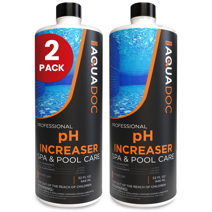 AquaDoc Spa pH Increaser for Hot Tub - 32oz (2 Pack) - Sodium Carbonate Spa pH Up for Water Balance - Made in USA