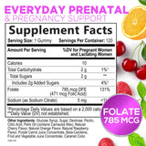 Folic Acid Gummies for Women 785 mcg, Essential Prenatal Vitamins for Mom & Baby, Vegan Folic Supplement Gummy, Vitamin B9 Chewable Extra Strength Folate, Before During After Pregnancy - 120 Gummies